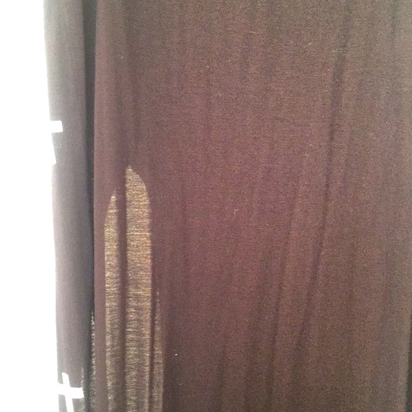 inluv Black Long Skirt, White crosses, side slit M - Picture 7 of 9